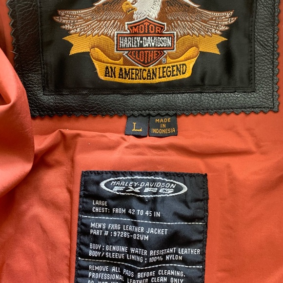 Mens Size L Harley Davidson Leather FXRG motorcycle Jacket - Picture 3 of 7